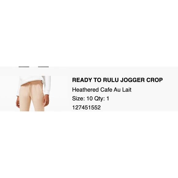 Lululemon READY TO RULU JOGGER CROP Heathered Cafe Au Lait Size: 10 - Picture 6 of 8